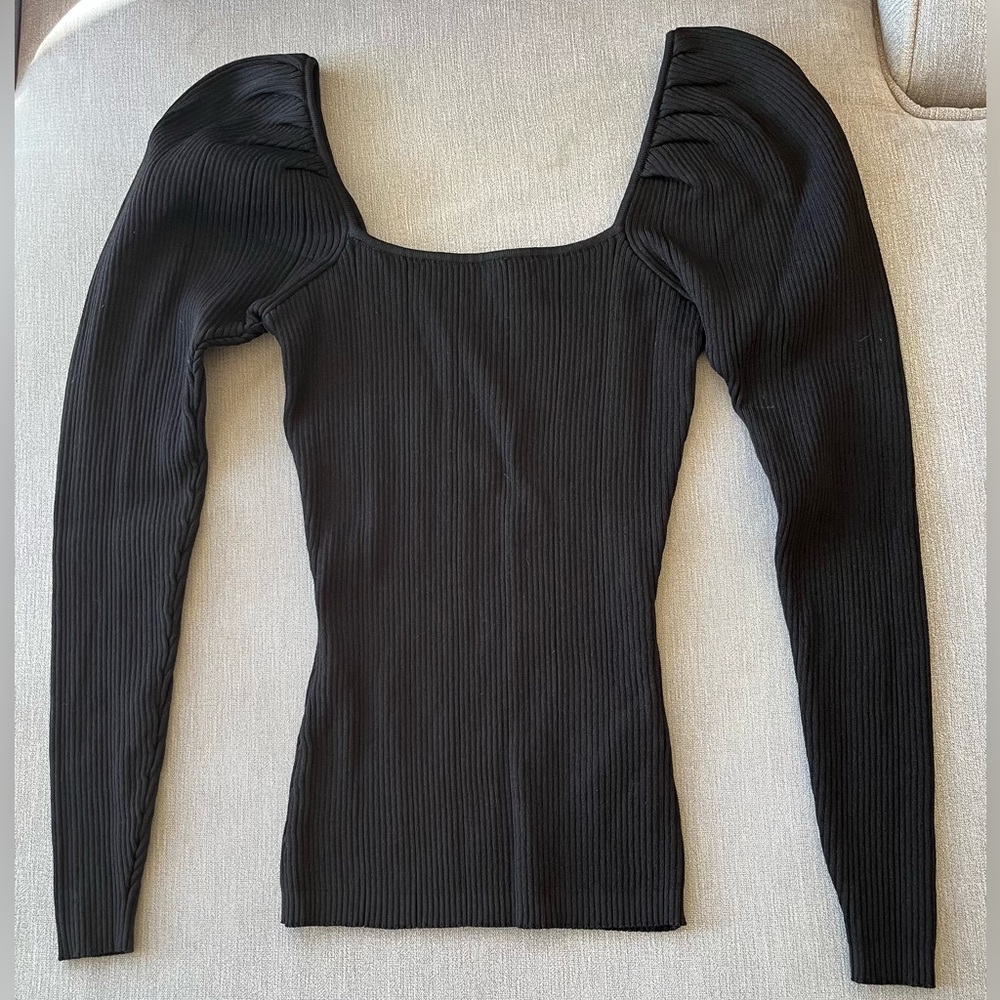 NWOT SANDRO Ribbed Sweater With Square Neckline

PTP: 11.5-15"